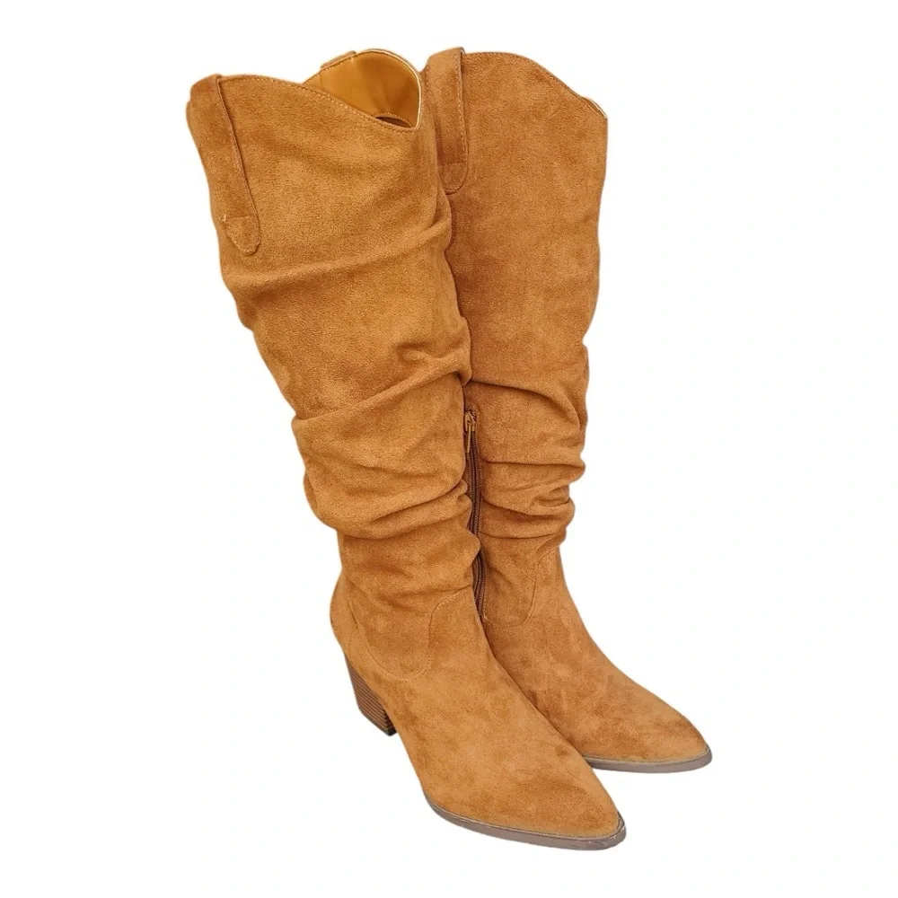 My Soft Suede Tan Knee-High Boots - Picture 12 of 12